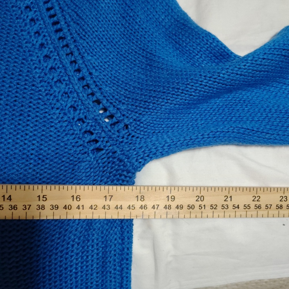 APTIO Blue Cable Knit Sweater Long Sleeve‎ Crew Neck Women's XL - Picture 5 of 7